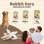 Natural Rabbit Ears Chew Treats for Dogs