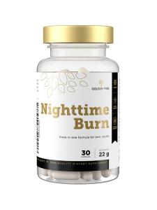 Golden Tree Nighttime Burn – Fibre Capsules with Prickly Pear Cactus, Vitamin B3, Vitamin B6, Valerian Root & L-Carnitine – Caffeine-Free – 30 Vegan Capsules