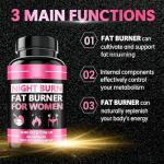 Night Time 𝐅𝐚𝐭 𝐁𝐮𝐫𝐧𝐞𝐫 for Women, Supplement with Relaxing Support, Sleep & Relaxing, Balanced Night Routine, 60 Capsules (1)