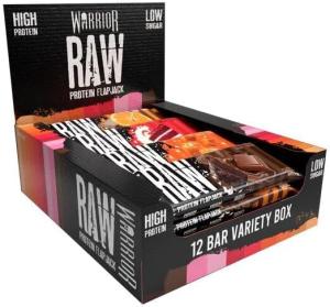 Warrior Raw Protein Bars – 20g Protein Per Bar – High Protein Snack Bars Multipack (12 or 24 Bars, 75g Each) – Low Sugar, High Fibre Breakfast & Meal Replacement Bar – Salted Caramel Flapjack