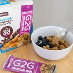 G2G Protein Bar, Almond Oatmeal Cookie, Real Food Ingredients, Refrigerated for Freshness, Healthy Snack, Delicious Meal Replacement, Gluten-Free, 32 Count (4 Packs of 8)