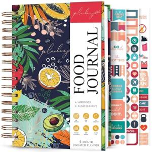 PLANBERRY Food Journal Premium – Nutrition Planner, Diet & Calorie Tracker, Meal & Exercise Diary – Weight Loss Journal (Summer Smoothie)