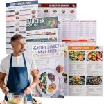 3 Piece Laminated Diabetic Food List and Meal Planner, Including Diabetes Meal Guide Food List and Diabetic Snacks for Healthy Life Habbit, 30 x 21cm