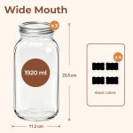 ComSaf Large Glass Mason Jars for Preserving