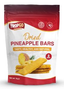 Tropgo 100% Dried Pineapple Bars - 8 Pack