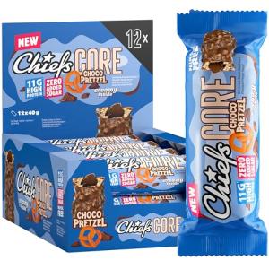 Chiefs Protein Bars - Low Carb Chocolate Pretzel Snack