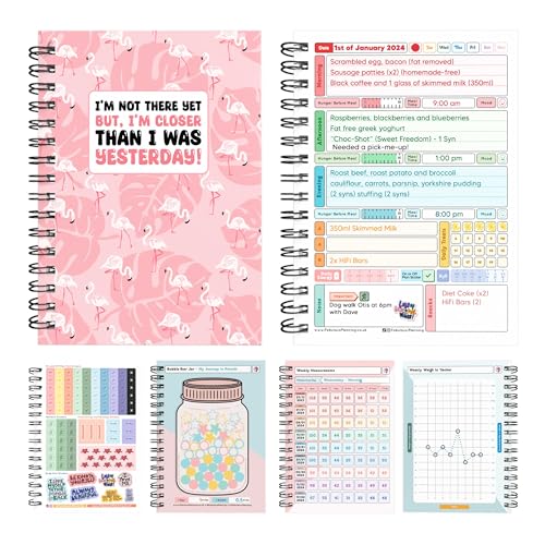 Slimming World Compatible Food Diary Diet Journal Planner 7 Week Countdown Card with Stickers 2024