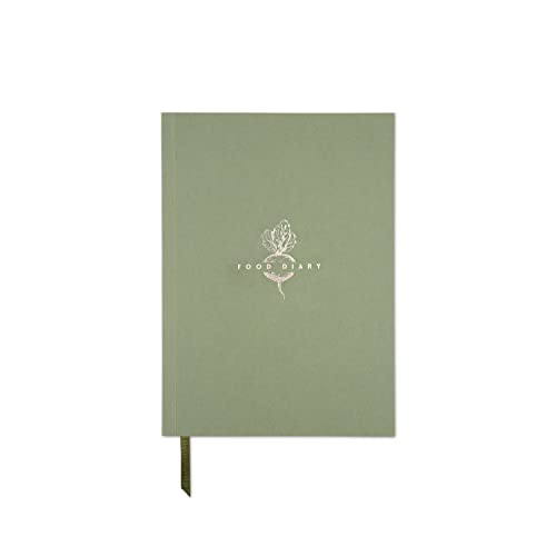 KPH London - 4-Week Food Journal for Mindful Eating - Notebook to Track Eating Habits for Weightloss, Health and Wellbeing - Foil Blocked Cover with Ribbon Book Mark - 84 Pages, A5