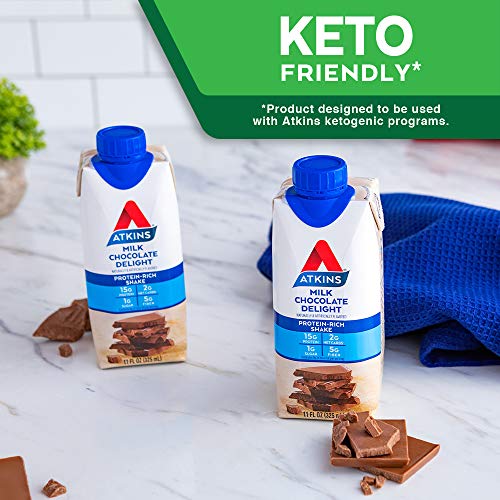 Atkins Chocolate Delight Protein Shake, Low Carb, 12-Pack