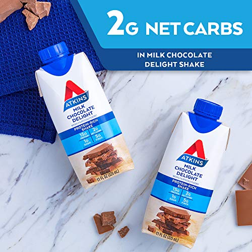 Atkins Chocolate Delight Protein Shake, Low Carb, 12-Pack