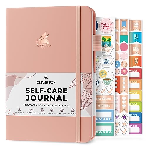 Clever Fox Self-Care Journal – Wellness & Daily Reflection Notebook – Mental Health & Personal Development Journal – Self-Care, Meditation & Mood Journal for Women & Men – A5 Size (Light Pink)
