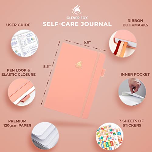 Clever Fox Self-Care Journal – Wellness & Daily Reflection Notebook – Mental Health & Personal Development Journal – Self-Care, Meditation & Mood Journal for Women & Men – A5 Size (Light Pink)