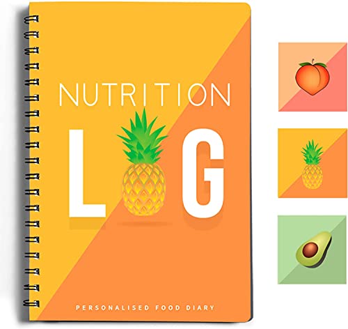 Nutrition Log Daily Food Diary & Meal Planner (A5, Pineapple), Fitness Journal Notebook for Planning & Tracking Nutrition Goals, Body Weight & Body Measurements