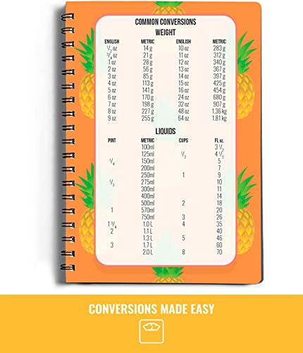 Nutrition Log Daily Food Diary & Meal Planner (A5, Pineapple), Fitness Journal Notebook for Planning & Tracking Nutrition Goals, Body Weight & Body Measurements