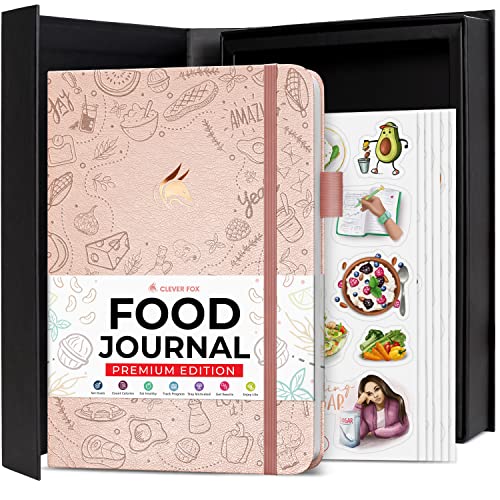 Clever Fox Food Journal Premium – Daily Meal Tracking Log with Calorie Tracker – Nutrition, Diet & Weight Loss Diary for Women & Men – Suitable for Bariatric Meal Tracking, A5 Size – Rose Gold