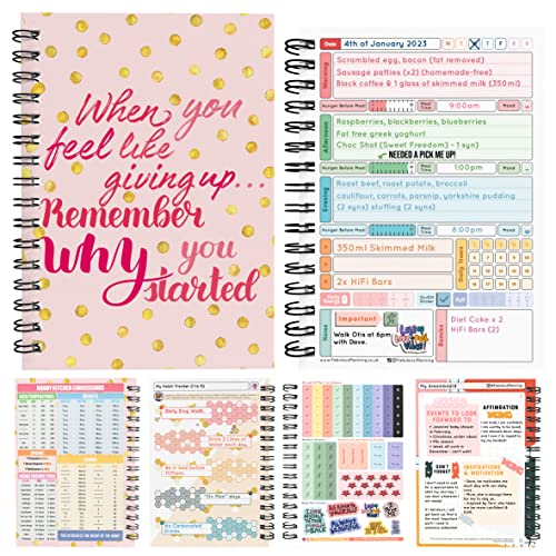 Slimming World Compatible Food Diet Diary Log Journal Weight Loss Wellness 7 Week Duration with Stickers 2023