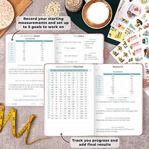 Clever Fox Food Journal Premium – Daily Meal Tracking Log with Calorie Tracker – Nutrition, Diet & Weight Loss Diary for Women & Men – Suitable for Bariatric Meal Tracking, A5 Size – Rose Gold