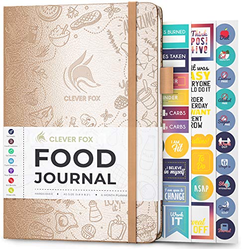 Clever Fox Food Journal - Daily Food Diary, Meal Planner to Track Calorie and Nutrient Intake, Stick to a Healthy Diet & Achieve Weight Loss Goals. Undated - Start Anytime. A5, Hardcover - Pearl