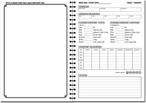 Cherry 12 Week Health and Fitness Journal/Food and Exercise Tracker Wirobound with Fruit & Flower Cover on Premium 120gsm Paper A5 (210 x 148 millimetres) 55 Double Sided Sheets per Book