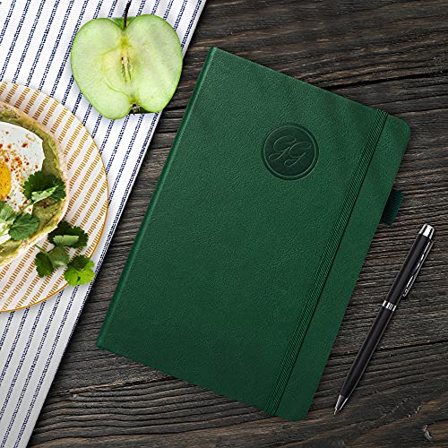 GoGirl Food Journal & Wellness Planner –– Daily Health, Diet & Fitness Diary – Lifestyle & Nutrition Journal with Meal, Exercise & Weight Loss Trackers - A5 size, 14 x 21cm, Hardcover - Forest Green