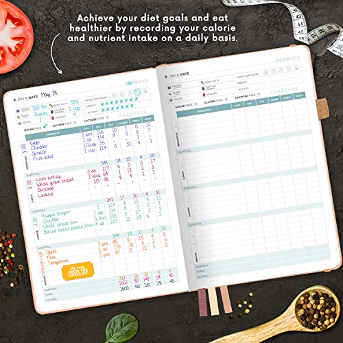 Clever Fox Food Journal - Daily Food Diary, Meal Planner to Track Calorie and Nutrient Intake, Stick to a Healthy Diet & Achieve Weight Loss Goals. Undated - Start Anytime. A5, Hardcover - Pearl