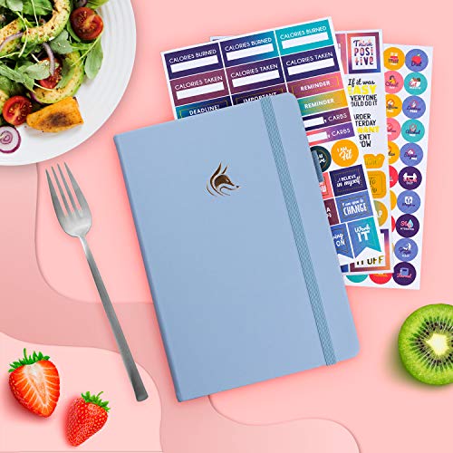 Clever Fox Wellness Journal – Weekly & Daily Health and Wellness Log, Food Journal & Meal Planner Diary for Calorie Counting, Notebook for Medical Condition Tracking, A5 – Light Blue