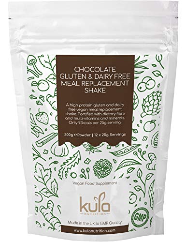 Chocolate Dairy and Gluten Free Meal Replacement Shake - 300g (12 Servings) High in Soy Isolate Protein, Low in Calories, Fat and Sugar - Easy to Mix Diet Slim Shake Drink Plus Vitamins and Minerals