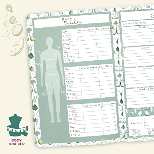 Boxclever Press Food Journal. 13 Week Food Diary Journal Works with Pinch of Nom, Slimming World and Other Diet Plans. Food Planner Diary for Weight Loss with Trackers, Diet Diary & More (Sage)