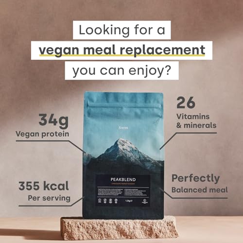 Form Peakblend - Vegan Meal Replacement - 34g of plant based protein per serving - Nutritionally complete | 26 vitamins & minerals | No artificial flavours, no artificial sweeteners (Banoffee)