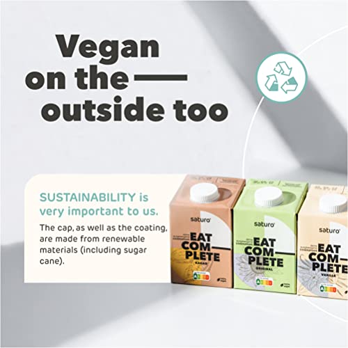 Saturo Meal Replacement Variety Pack | High In Protein Shake with 500 kcal | Vegan | Drinkable Meal With 26 nutrients | 18 x 500 ml