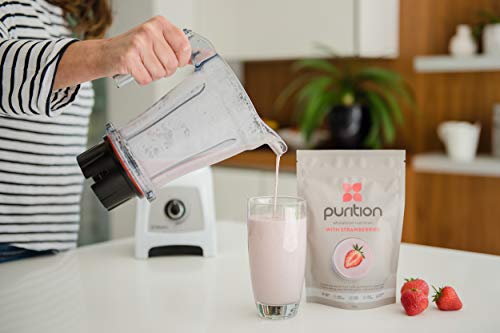 Purition Strawberry - Natural, Gluten Free, High Protein, Keto, Meal Replacement Shake for healthy weight management.