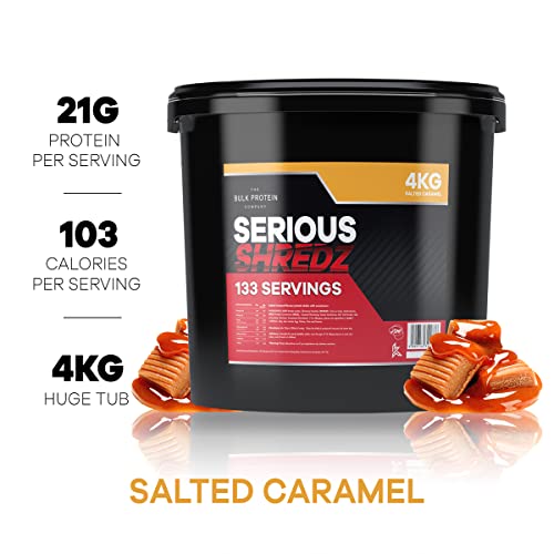 The Bulk Protein Company – Serious Shredz – Diet Whey Protein Powder – Contains L-Carnitine L-Tartrate and Green Tea Extract – Supports Lean Muscle Growth – 4kg (Salted Caramel), 133 Servings