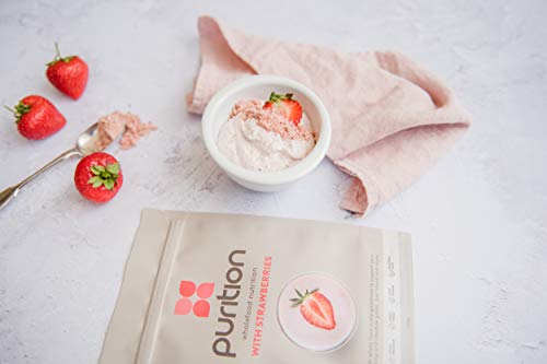 Purition Strawberry - Natural, Gluten Free, High Protein, Keto, Meal Replacement Shake for healthy weight management.