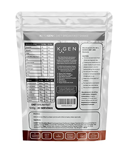 Keto Smart Diet Breakfast Meal Replacement Shake - Vitamin C MCT Protein Powder | Chocolate Hazelnut Keto Drink for Men and Women Active Lifestyle Blended Collagen to Support Healthy Gut and Bones