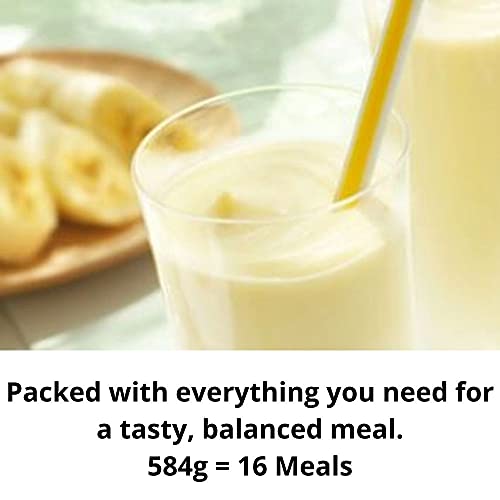Slim Fast Banana Flavour Shake Powder 584g - 16 Servings Balanced Meal Replacement 225kcal, Rich In Protein, Fibre, 23 Vitamins And Minerals