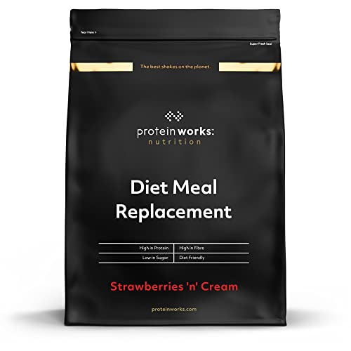 Protein Works - Diet Meal Replacement Shake | Nutrient Dense Complete Meal | Immunity Boosting Vitamins, Affortable | Healthy And Quick | Strawberries 'n' Cream | 500g
