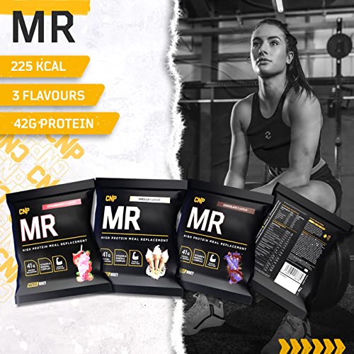 CNP Professional MR, High Protein Complete Meal Replacement Shake, 41g Protein with Vitamins & Minerals, Probiotics, Native Whey and Casein, 72g x 20 Sachets, 3 Flavours Available (Strawberry)
