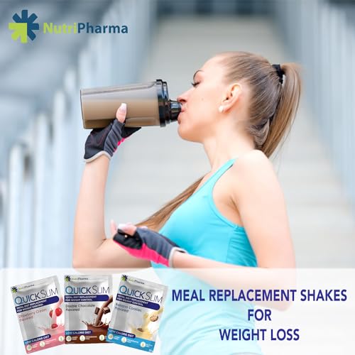 Quick Slim Meal Replacement Shake for Weight Loss, 30 Servings, 20g Protein, 27 Vitamins & Minerals, Dietary Fiber, Low Carb, Gluten Free (Mixed Flavored)