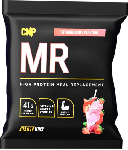 CNP Professional MR, High Protein Complete Meal Replacement Shake, 41g Protein with Vitamins & Minerals, Probiotics, Native Whey and Casein, 72g x 20 Sachets, 3 Flavours Available (Strawberry)