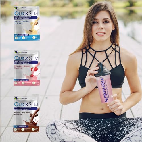 Quick Slim Meal Replacement Shake for Weight Loss, 30 Servings, 20g Protein, 27 Vitamins & Minerals, Dietary Fiber, Low Carb, Gluten Free (Mixed Flavored)