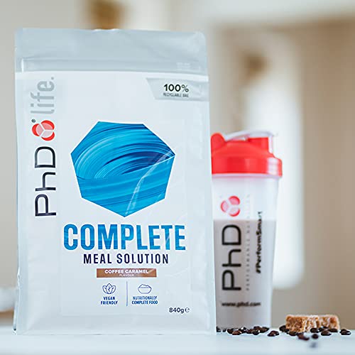 PhD Nutrition Life Complete Meal Solution Vegan Protein Powder, Meal Replacement Protein Powder, Vanilla Flavour, 840 g Bag