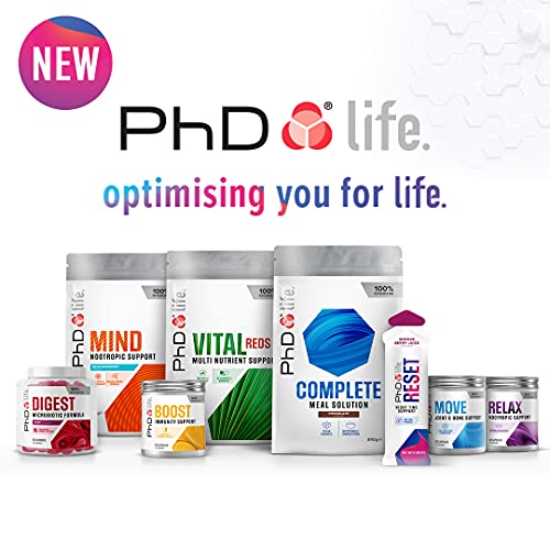 PhD Nutrition Life Complete Meal Solution Vegan Protein Powder, Meal Replacement Protein Powder, Vanilla Flavour, 840 g Bag