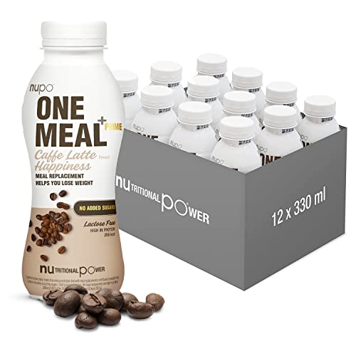 NUPO One Meal +Prime Caffe Latte Happiness – Ready-to-Drink Shake - Tasty meal replacement shake with 24 vitamins and minerals - High in protein - No added sugar - 12 x 330ml