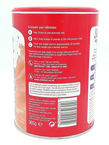 SLIMFAST 365G Summer Strawberry Meal Replacement Milkshake Powder