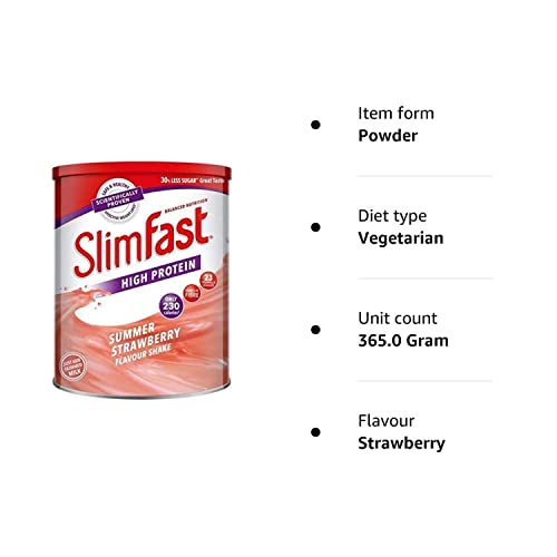 SLIMFAST 365G Summer Strawberry Meal Replacement Milkshake Powder