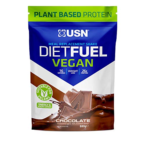 USN Diet Fuel Vegan Chocolate 880g: Dairy Free Vegan Meal Replacement Shake & Vegan Protein Powders