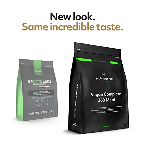 Protein Works - Vegan Complete 360 Meal Shake , 100% Vegan Meal Replacement Powder , Complete Meal , Plant Based Meal Shake , 5 Servings , Choc Mint Brownie , 500g