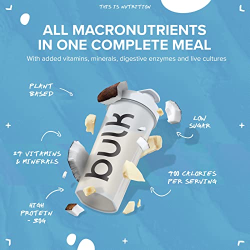 Bulk 1 Complete Food Shake, Complete Meal, 7 Meals, Vegan, White Chocolate Coconut, 700 g