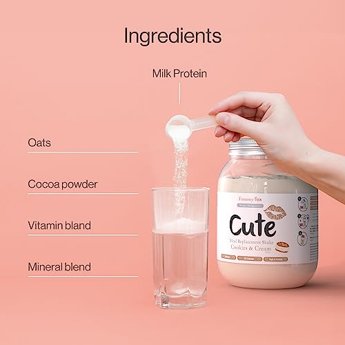 Cute Nutrition Meal Replacement Shake - Protein Shake High in Protein - Cookies & Cream - Vitamins and Minerals - 500 g - Bonus E-book - by TummyTox