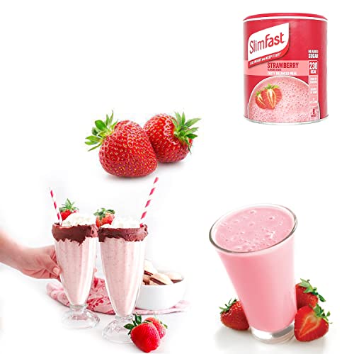 Seven Trees Farm KIT Made of 5 Products, 4 x Meal Replacement High Protein Shakes (Banana 292g, Chocolate 300, Caramel 292g, Strawberry 292g),1 x Shaker 700ml